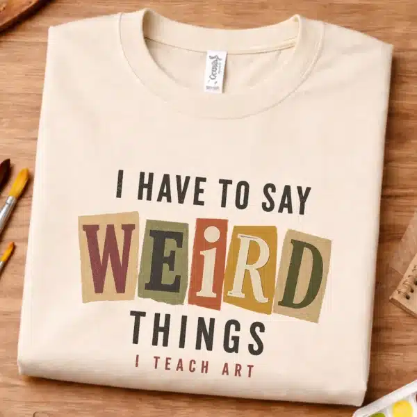 Art Teacher Humor Shirt – I Have Weird Things To Say I Teach Art Funny Teacher Tee - Image 2