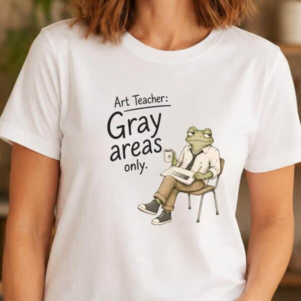 Value Scale Shirt – Gray Areas Only Funny Frog Art Tee - Image 2