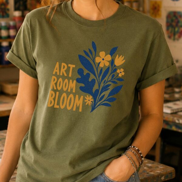 Art Classroom Shirt – Art Room In Bloom Floral Teacher Tee Inspiring Vintage - Image 3