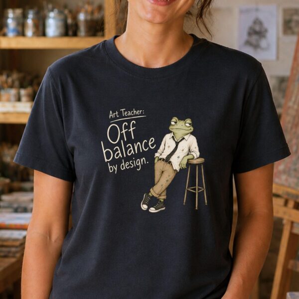 Design Principles Shirt – Off Balance By Design Frog Art Tee Funny - Image 2