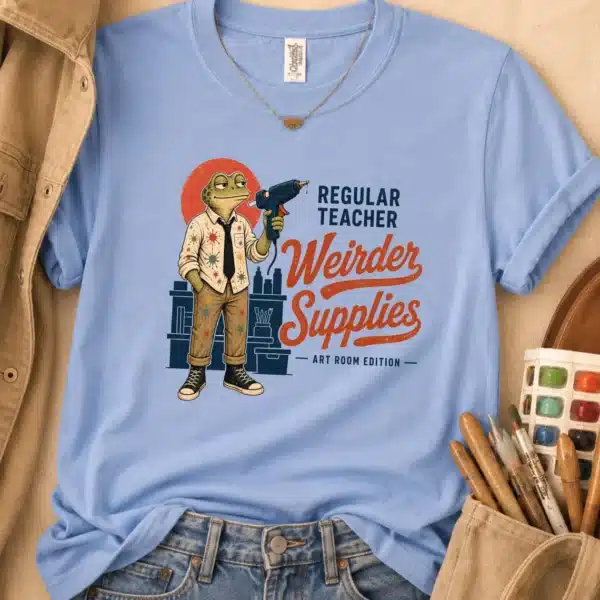 Art Supply Shirt – Regular Teacher Weirder Supplies Funny Tee - Image 3