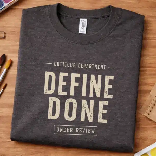Art Critique Shirt – Define Done Funny Art Teacher Tee - Image 3
