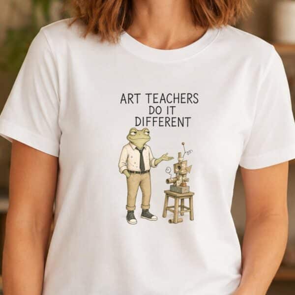 Creative Teacher Shirt – Art Teachers Do It Differently Frog Tee Funny - Image 2