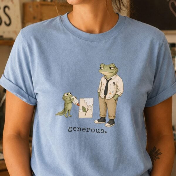 Glue Art Shirt – Generous Funny Frog Art Teacher Tee - Image 3