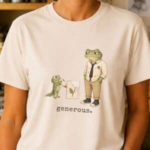 Glue art shirt featuring Generous Vincent Van Frog design