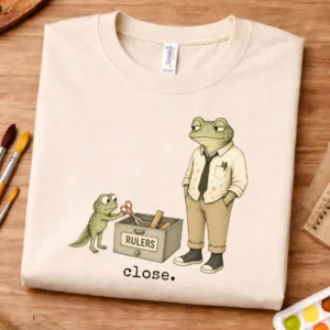 Measurement art shirt featuring Close Vincent Van Frog design