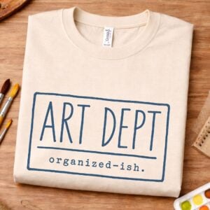 Organized teacher shirt featuring Art Dept Organized-ish design