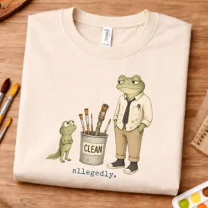 Paint brush shirt featuring Allegedly Clean Vincent Van Frog design