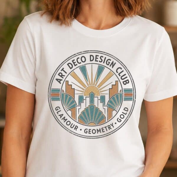 Art Deco Shirt – Vintage Art Deco Design Graphic Tee for Artists Inspiring - Image 3