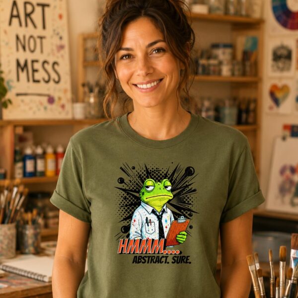 Abstract Art Shirt – Hmmm Abstract Sure Funny Frog Tee - Image 3
