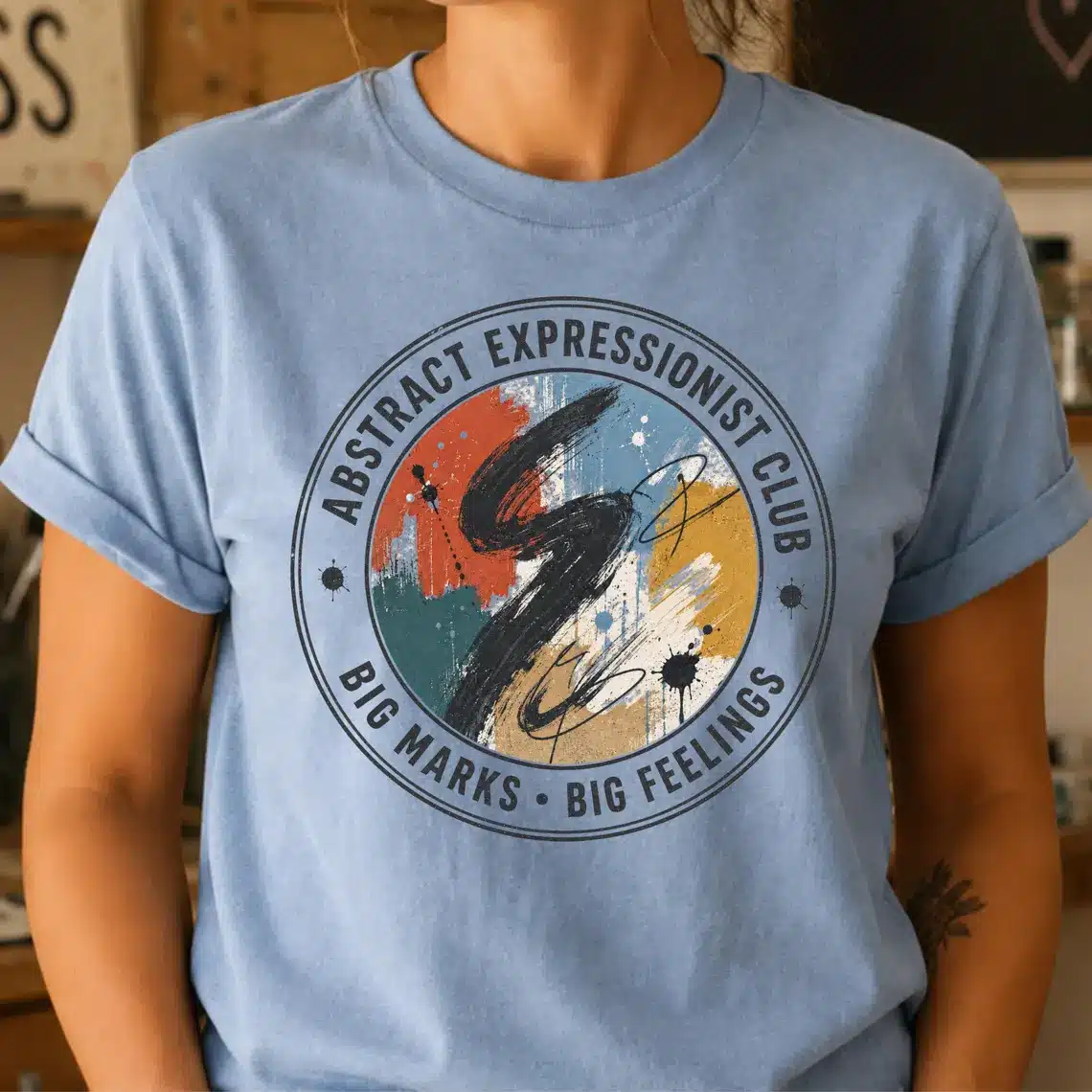 abstract expressionism shirt club design