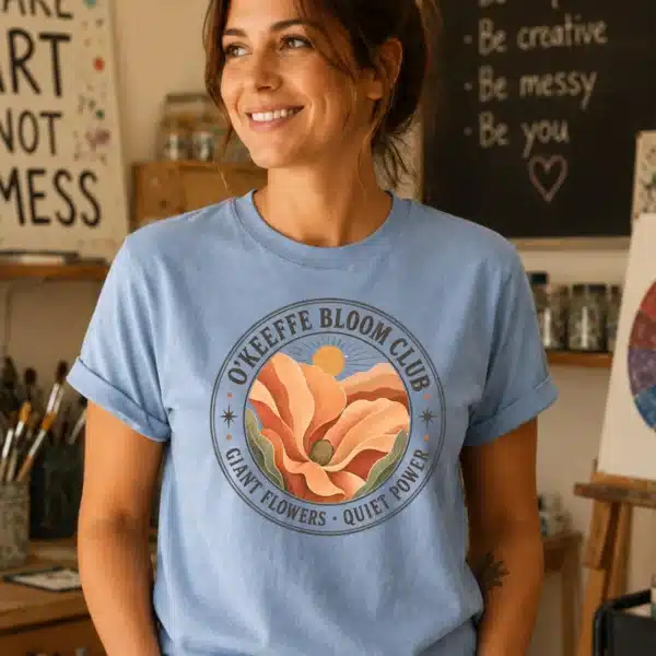 Georgia OKeeffe Shirt – O'Keeffe Bloom Club Artist Tee Inspirational - Image 2