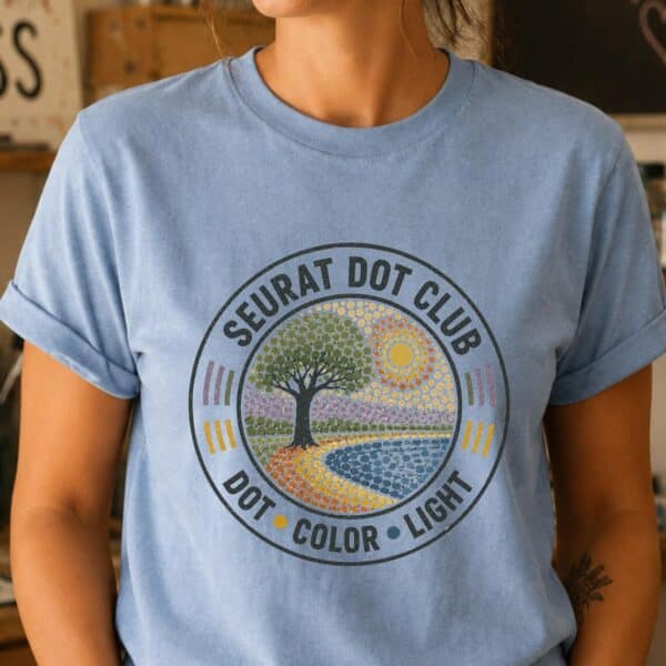 Pointillism Shirt – Seurat Dot Club Art Teacher Graphic Tee Inspiring - Image 2