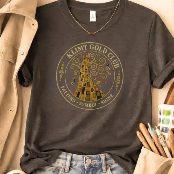 Gustav Klimt Shirt – Klimt Gold Club Art Teacher Tee Inspiring - Image 2
