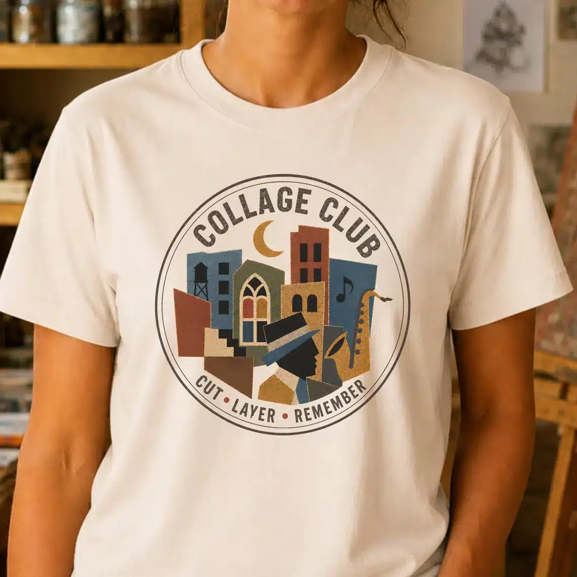 collage art shirt club design