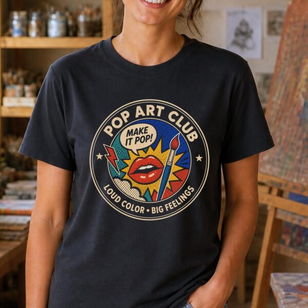 Pop Art Shirt – Pop Art Club Art Teacher Graphic Tee Colorful - Image 2