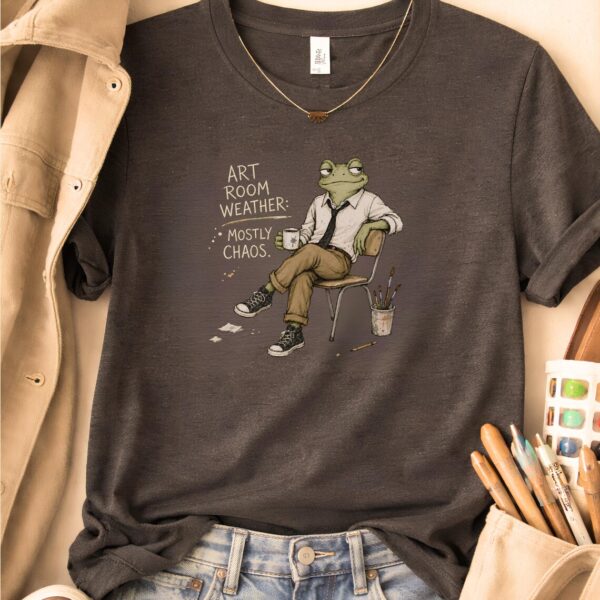 Art Room Shirt – Art Room Weather Mostly Chaos Funny Tee - Image 2