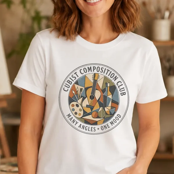 Cubist Art Shirt – Cubist Composition Club Art Teacher Tee Inspirational - Image 3