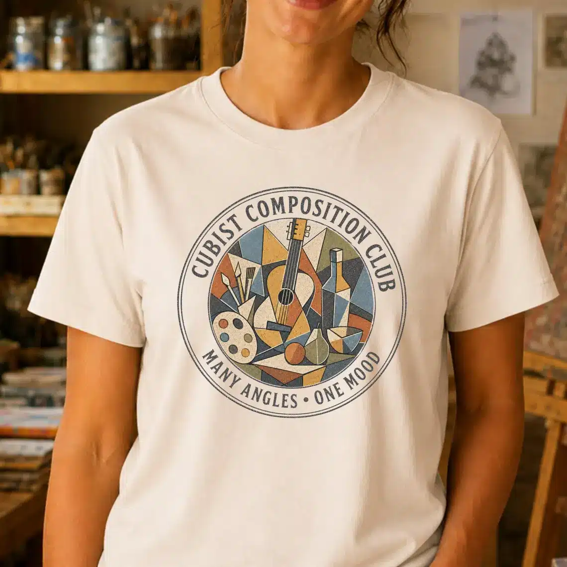 cubist art shirt composition club design