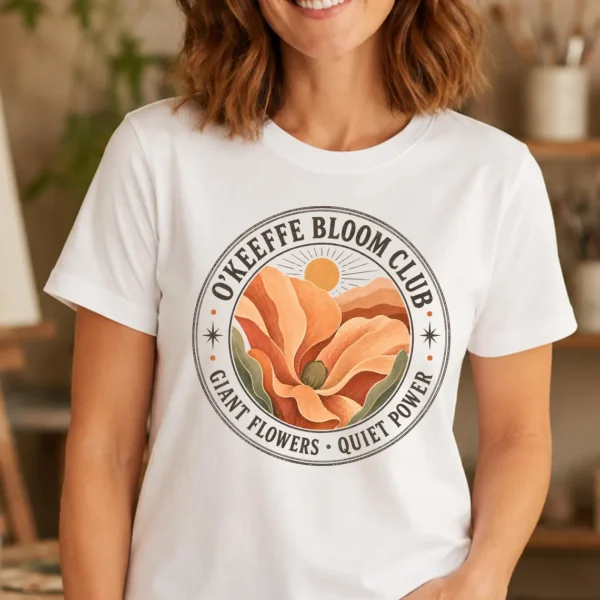 Georgia OKeeffe Shirt – O'Keeffe Bloom Club Artist Tee Inspirational - Image 3
