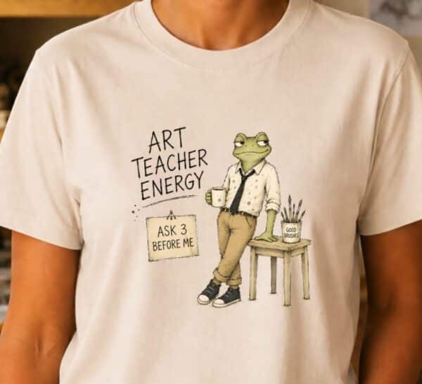 Art Teacher Gift Shirt – Art Teacher Energy Funny Frog Tee - Image 3