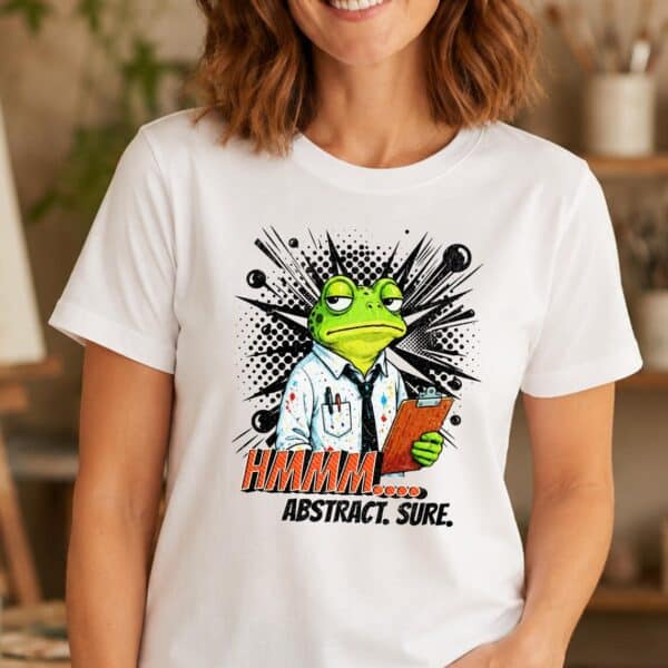 Abstract Art Shirt – Hmmm Abstract Sure Funny Frog Tee - Image 2