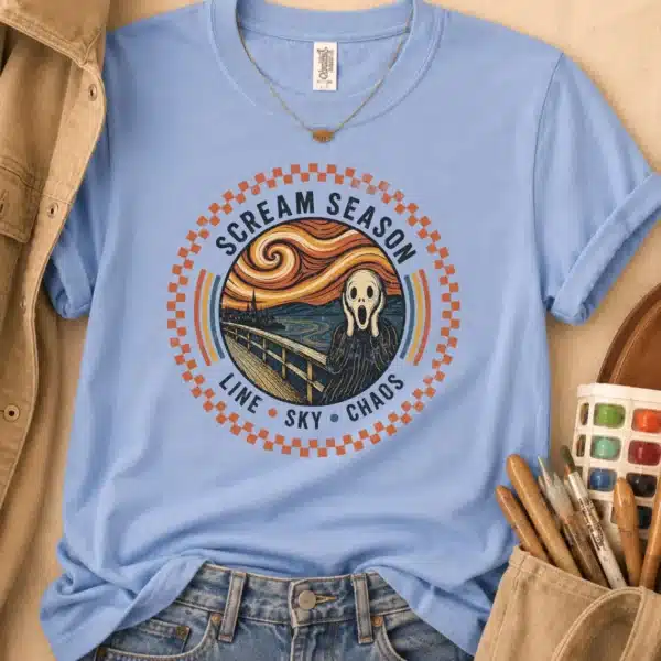 Halloween Art Teacher Shirt – Scream Season Funny Spooky Frog Tee - Image 3