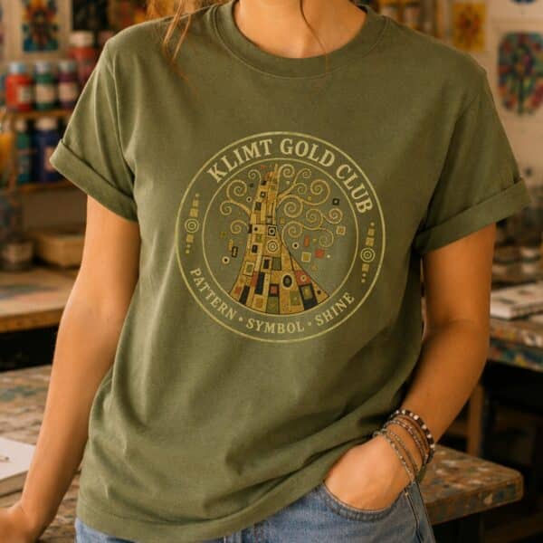 Gustav Klimt Shirt – Klimt Gold Club Art Teacher Tee Inspiring - Image 3