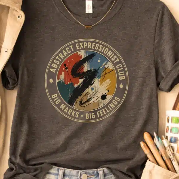 Abstract Expressionism Shirt – Abstract Expressionist Club Tee Colorful - Image 2