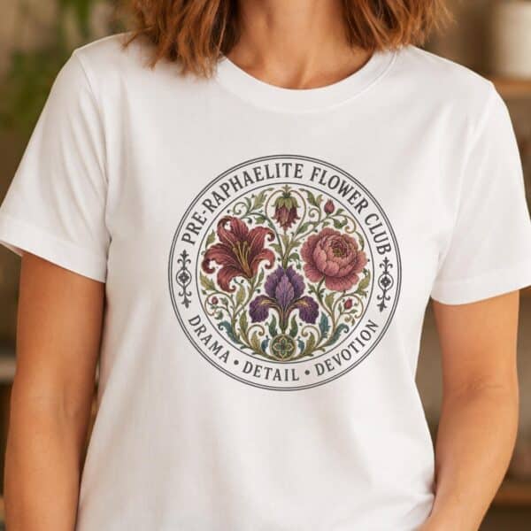 Pre Raphaelite Shirt – Pre Raphaelite Flower Club Artist Tee Inspiring - Image 2