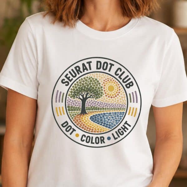 Pointillism Shirt – Seurat Dot Club Art Teacher Graphic Tee Inspiring - Image 3