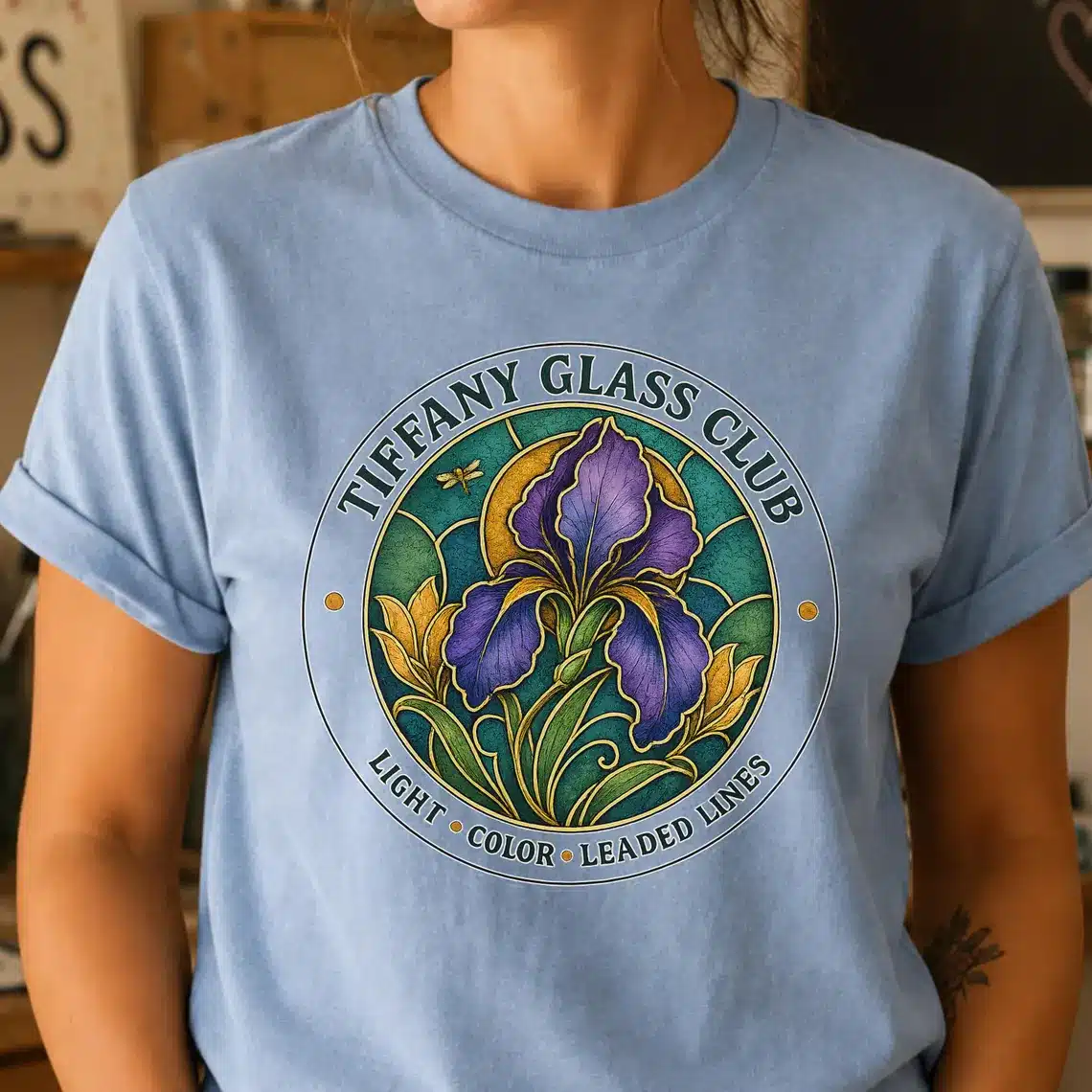 stained glass shirt tiffany glass club design