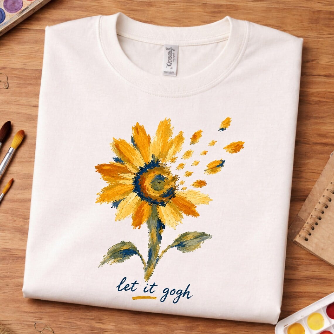 sunflower art shirt let it gogh