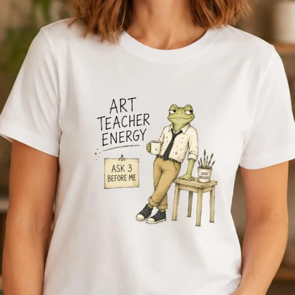 Art Teacher Gift Shirt – Art Teacher Energy Funny Frog Tee - Image 2