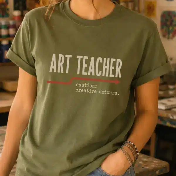 Creative Teacher Shirt – Art Teacher Creative Detours Graphic Tee Inspirational - Image 2