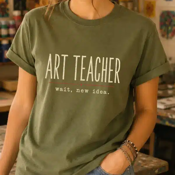 Creative Teacher Shirt – Art Teacher Wait, New Idea Funny Graphic Tee - Image 2