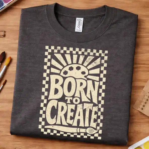 Creative Artist Shirt – Born to Create Graphic Inspiring Tee - Image 2