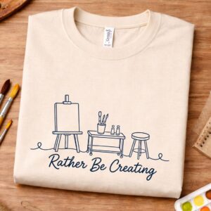 Artist lifestyle shirt featuring Rather Be Creating design