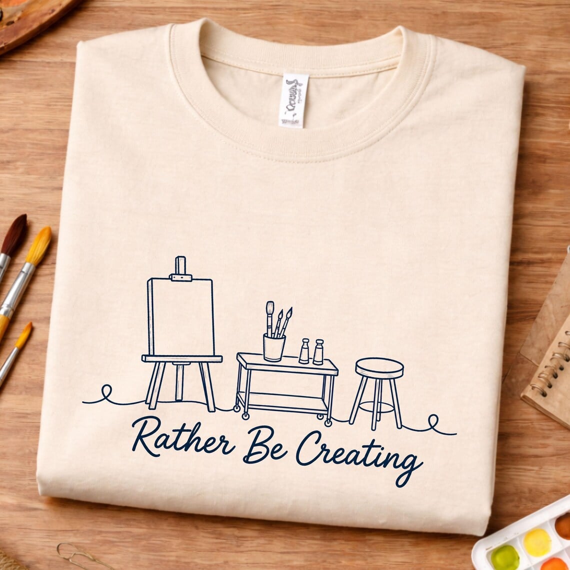 Artist lifestyle shirt featuring Rather Be Creating design