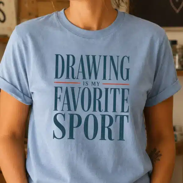 Drawing Lover Shirt – Drawing Is My Favorite Sport Artist Tee Creative - Image 3