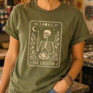 Artist tarot shirt featuring The Creator vintage tarot card design