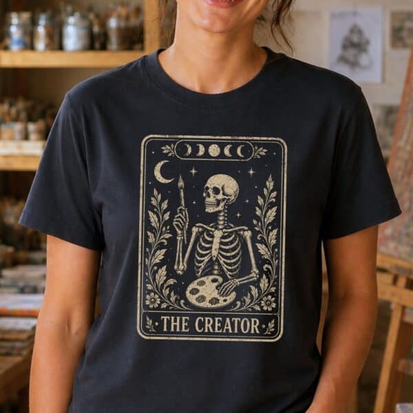 Artist Tarot Shirt – The Creator Vintage Graphic Tee Comfy Inspiring - Image 2