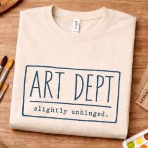Creative department shirt featuring Art Dept Slightly Unhinged design