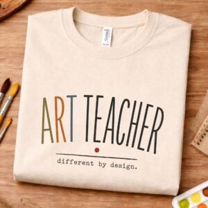 Creative educator shirt featuring Art Teacher Different By Design typography