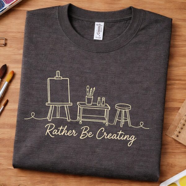 Artist Lifestyle Shirt – Rather Be Creating Inspiring Graphic Tee - Image 2