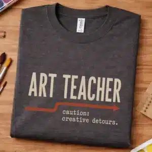 Creative teacher shirt featuring Art Teacher Creative Detours design