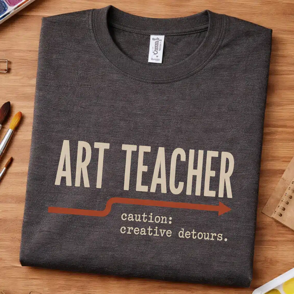 Creative teacher shirt featuring Art Teacher Creative Detours design