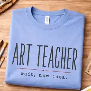 Creative teacher shirt featuring Art Teacher Wait New Idea design
