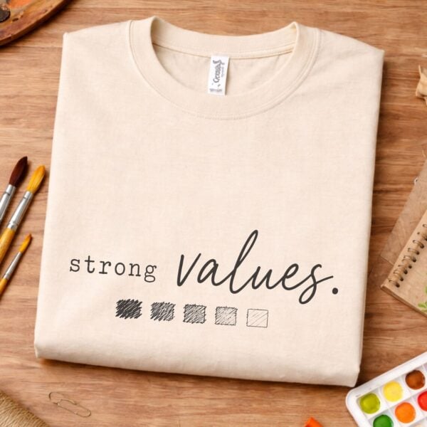 Value Drawing Shirt – Strong Values Funny Art Teacher Tee - Image 3