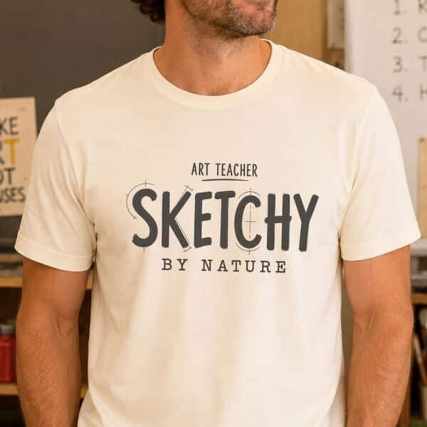 Sketchbook Shirt – Sketchy by Nature Funny Artist Tee - Image 3